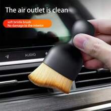 1pc Rhinestone Embellished Car Interior Crevice Brush, Short Soft Bristles Clean Air Conditioner Vent, Cleaning & Beauty