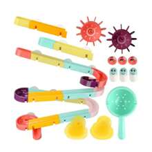 12pcs 24pcs 44pcs Ball Track Shower Water Slide Bath Toy Set With Mini Duck Interactive Multicolor Kids Bathtub Toy For Preschool Children Ideal Gift For Birthday Thanksgiving Christmas Etc Color Random