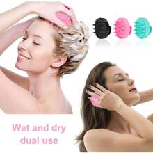 1pc Unisex Hair Washing Brush Suitable For Normal Hair, ABS Plastic Handle, Scalp Cleaning And Exfoliating Tool, Home Necessity, Body Care, Random Color