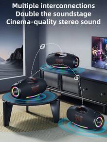 ZEALOT S89 250W大功率无线音箱 户外便携 防水五喇叭 内置48000mAh电池 带RGB彩灯 兼容SD卡/U盘/AUX/支持双喇叭串联 免提通话 支持手机/平板/电视/电脑 适用于户外大型舞会/家庭聚会/沙滩派对