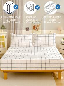 Set di lenzuola con fodera aderente - 2/3 pezzi: 1/2 federe e 1 coprimaterasso (profondità 30 cm/12 pollici) - Coprimaterasso moderno o pad per letto con federa per tutte le misure di letto da una piazza singola, una piazza e mezza, matrimoniale, king size e matrimoniale doppio