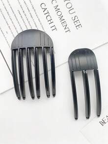 2 件套女士高冠蓬松发垫配件，简约休闲日常时尚树脂材料彩色 3/5 齿顶部蓬松发夹造型工具组合，适用于通勤、居家、化妆和沐浴 - 彩色 - 查看 6