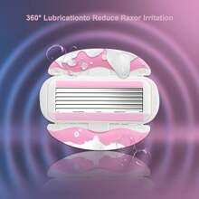 Lâminas para Mulheres, Lâminas para Mulheres para Barbear com 6 Lâminas, Lâminas de Barbear com Tira de Umidade Suavizante e Alça Antiderrapante, Lubrificação de 360° Reduz a Irritação, Remoção de Cabelos, Para Rosto, Braços, Pernas, Mãos, Axilas, Aparador Corporal Feminino, 1 Cabo com 5 Refis de Lâmina, Remoção de Cabelo, Lâmina Facial, Lâmina de Barbear, Removedor de Pelos Faciais, Auto Cuidado Epilador, Ferramentas de Cuidados de Verão, Aparador Corporal para Viagem, Itens Essenciais de Férias