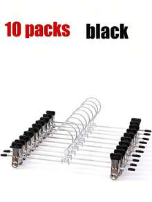 1/10pcs Galvanized Pants Clips Multifunctional Stainless Steel Clothes Hangers For Non-Slip Storage, No Trace - Multicolor - View 9