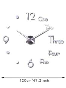 1 pieza de reloj de pared acrílico DIY, set grande sin marco creativo, fácil de instalar, reloj silencioso, set de reloj de pared DIY, decoración para sala de estar, dormitorio, decoración del hogar, reloj de pared para dormitorio, decoración de vuelta a la escuela