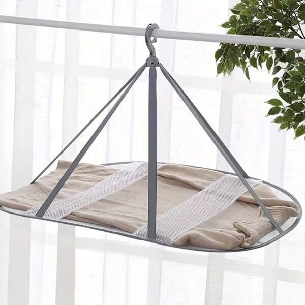 1PC Home Clothes Drying Basket, Clothes Drying Net,Windproof Clothes Drying Basket, Foldable Portable Clothes Drying Net, Anti Deformation Clothes Flat Net Pocket, Sock Drying Artifact