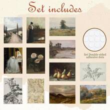 12 件，墙面艺术印刷品图片海报，旅行风景复古农舍古董，适用于家庭卧室墙壁装饰 Moody Gallery 墙壁装饰，无框架