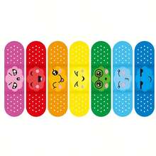 10/30/60pcs Colorful Smiling Face Elastic Bands, 8 Different Colors Breathable PE Elastic Bands, Suitable For Emergency Kits - Multicolor - View 5