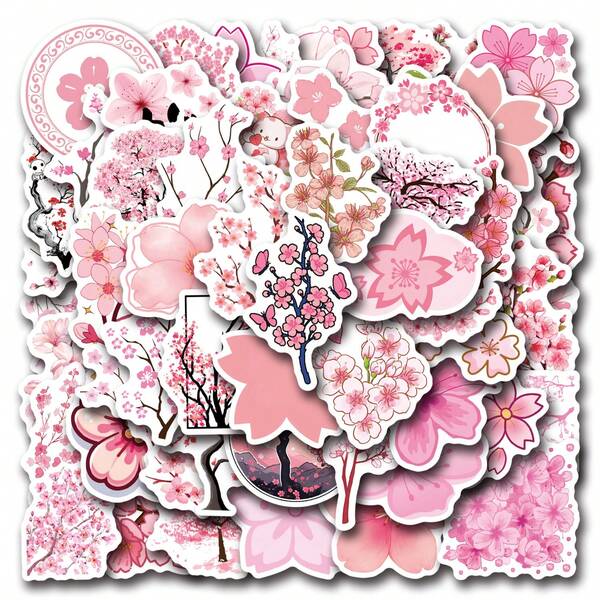 55 pezzi di adesivi rosa e romantici sakura. I ricordi dei sakura nascosti in questi adesivi possono guarire ogni momento ordinario. Possono essere utilizzati per decorare telefoni cellulari, tazze, computer, bullet journal e altro ancora.