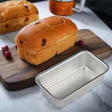 1/2/4pcs Aluminum Cake Baking Mold, Mini Bread Baking Mold, Small Cheesecake Box, Baking Tools, Rectangular Toast Box, High Temperature Resistant And Easy To Clean, Suitable For Making Cheesecake, Brownie And Bread, Perfect For Cheesecake, Brownie, Family Meal And Holiday Baking Tools, Family Dinner And Holiday Baking, Snack Baking Tools
