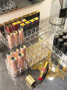 1pc 12/18/36 Slots Acrylic Lipstick Holder, Lipstick Rack, Lip Gloss Storage Box, Makeup Organizer Display Rack, Perfect Storage Solution For Drawers, Vanities, Bathrooms