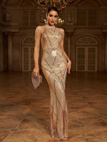 Missord فستان سهرة مسائية من التول المرصع بالترتر خليطة بين التصميم المزمومي والأرجواني الأنيق للحفلات والسهرات الرسمية والحفلات الراقية مناسب للخرج والحفلات الراقية