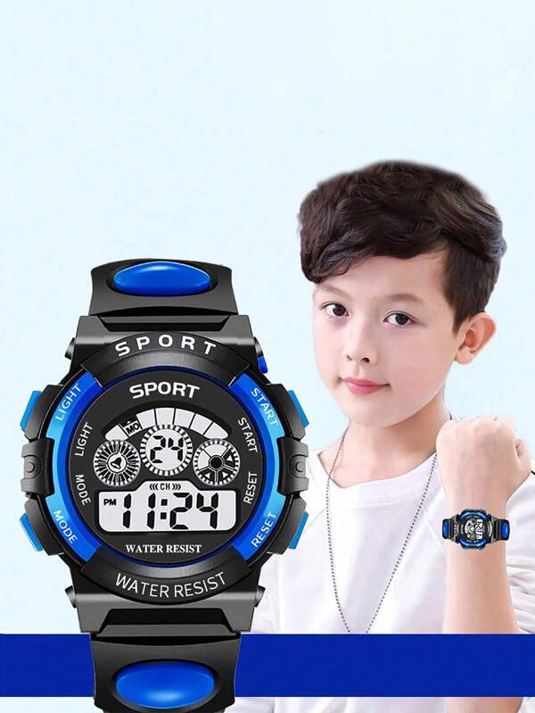 1pc Anti-Fall Multi-Color Round Teen Watch With Alarm, Date, Timer, Night Light And Other Multi-Function Electronic Watch Suitable For Teen's Day, Birthday, Graduation Gifts, Christmas And Other Holiday Teen's Gifts