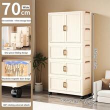 5/4/3/2/1 Layer No-Assembly Foldable Wardrobe Thickened Storage Cabinet, Home/Bedroom Use, Baby/Kids Clothes Closet For Women Storage Organizer Travel Essentials Back To School