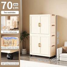 5/4/3/2/1 Layer No-Assembly Foldable Wardrobe Thickened Storage Cabinet, Home/Bedroom Use, Baby/Kids Clothes Closet For Women Storage Organizer Travel Essentials Back To School