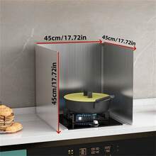 1pc Stainless Steel Kitchen Anti-Oil Splash Guard - Foldable Heat Insulation Cover, For Stove, Countertop And Cabinet Protection, Ideal For Cooking, Outdoor Camping And Modern Kitchen, Camping Cookware | Modern Kitchen Accessory | Stainless Steel Guard, Stovetop Protector, Slight Color Difference May Exist Due To Lighting, Display, Etc. - Silver - View 14