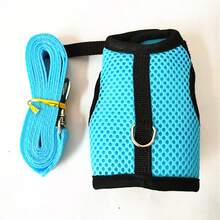 1pc Adjustable Breathable Mesh Rabbit Harness And Leash - Striped Polyester Blend, Machine Washable For Rabbits, Kittens, And Small Dogs - Multicolor - View 11