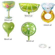 26 件 Margs And Matrimony 单身派对气球 - 青柠色气球和水钻戒指气球，适用于玛格丽塔派对装饰、单身派对装饰、墨西哥狂欢节、新娘送礼会、生日派对 - 彩色 - 查看 5