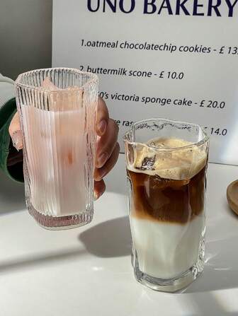 1pc,Summer New Ins Style Home Asymmetrical Twister Cup, Ice American Latte Cup, Glass, Summer Juice Cup Cold Drink Cup