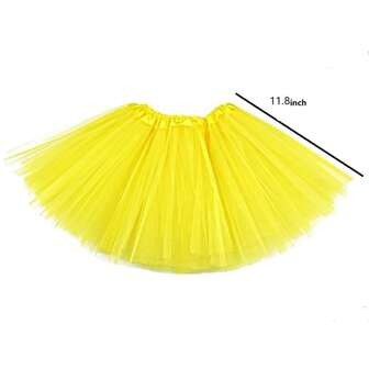 تنورة باليه من التول الرقيق للبنات، بتصميم أميري، مناسبة للأعمار من 4 إلى 9 سنوات، قطعة واحدة