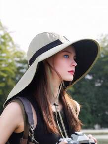 1 pezzo Cappello da sole stile giapponese per escursioni all'aperto, protezione UV per il collo estivo, cappello a secchio con tesa larga adatto per attività all'aperto come arrampicata, escursionismo, campeggio, golf per le donne