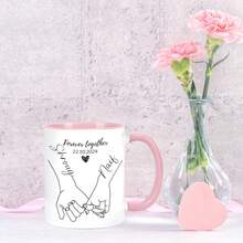 1pc,11oz,Personalized Couple Mugs, Custom Coffee Mugs, Ceramic Material, Give Him Her Valentine's Day Gift, Name,Best Couple Ever Present, Unique Gift For Boyfriend Girlfriend Husband Wife - 7 Colors (Couple Mugs), Birthday/Christmas/Anniversary Gift - Multicolor - View 3