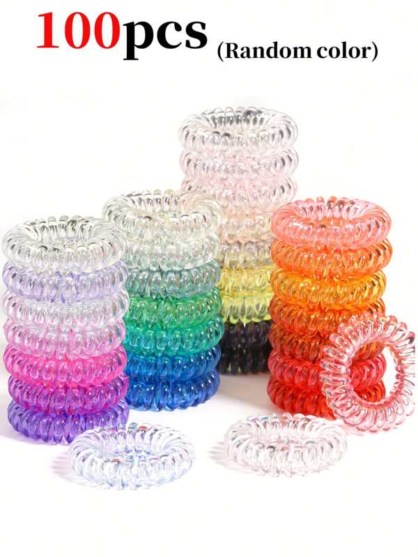 100/50/30/20/10 Stücke Candy-Farben Mini Kleine Spiralhaargummis, hochelastische HaarHaargummi für Pferdeschwanz, Dutt, tägliches Haaraccessoire