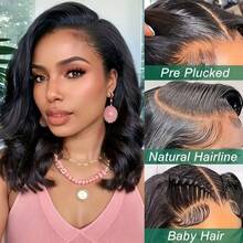 200% Density Body Wave Lace Front Human Hair Wig -   Pre-Plucked 13x4 Closure, Natural Black Long Wavy Hair For Women, Beginner-Friendly - Natural Black - View 7