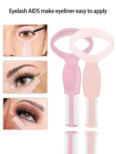 10 件/套三合一多功能化妆工具、可重复使用的睫毛膏涂抹器、睫毛梳和化妆指南卡，适合旅行和日常使用，是送给朋友、家人、女朋友的理想礼物