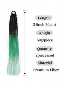 2-Pack Handwoven Colored Ponytail Wig 24-Inch Rubber Band Colored Braid Hair Extensions Ladies Party Role Play Holiday Dress Stage Show Accessories Three-Strand Braid Wig - SC8 - Xem 4