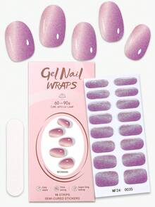 16 件猫眼半固化凝胶指甲贴，Y2K 朋克风格金属自粘凝胶指甲全贴，沙龙品质，持续 14 天，女士美甲用品 DIY 指甲贴纸，母亲节礼物