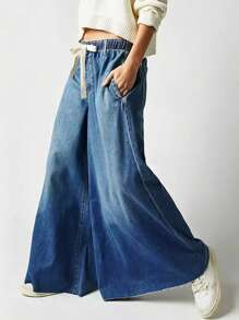 Women's Casual Loose High Waist Wide Leg Jeans