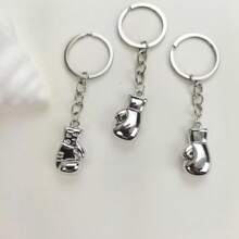 6pcs Simple Fashion Creative Faux Boxing Glove Key Chain, Streetwear Couple Gift, Unisex Decorative Zinc Alloy Pendant For Bags, Clothes, Key Rings