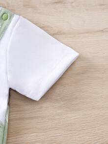 2pcs/Set Summer Baby Boys Cartoon Animal & Dinosaur All Over Print 2 In 1 Bib Overalls Jumpsuit Outfit