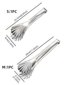 1pc Reusable Shell-Shaped Food Tong For Snack, Cake, Salad, Pastry, Bread, Fruit, Meat, Cookware, Spaghetti Clips With Gold And Silver Option, Kitchen Cooking Clamps, Party/Wedding Dinnerware, Multi-Functional Kitchen Utensils, Kitchen Supplies