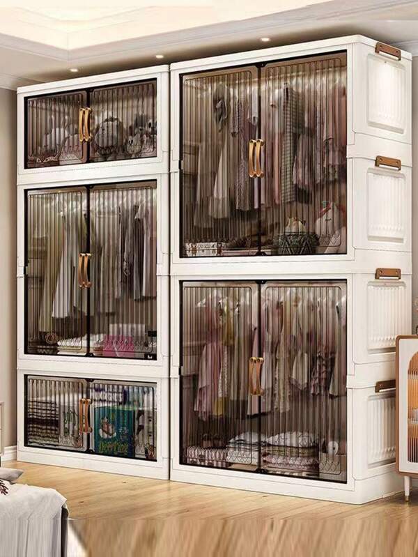 5/4/3/2/1 Layer Foldable Wardrobe Closet, Thickened Storage Cabinet For Home, Bedroom, Baby, Children, No Installation Required