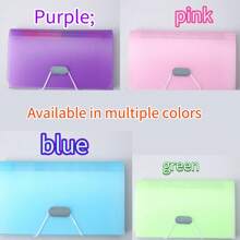 1/3 Stücke A6 Größe wasserfeste Akkordeonmappe mit 13 Fächern, Material aus PP Kunststoff, in den Farben blau/grün/pink/lila erhältlich, geeignet für Zuhause/Büro/Besprechungen/Bibliothek/Schule, praktischer Dokumentenorganizer