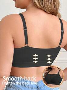 Damen Große Größen Spitze Einsatz bügelloser BH, Weiche und bequeme Wäsche