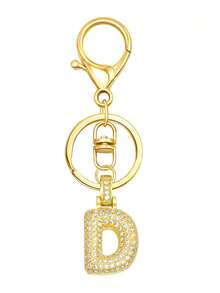 Spring & Summer Essential - Gold Letter Keychain, Unisex, Shiny A-Z Letter Keychain Pendant, Suitable For Backpacks, Handbags, Car Keys, House Keys, Suitable For Dates, Study, Vacation, Beach, Work, Commuting, And Also A Fashion Gift For Mother's Day, Bag Charm.