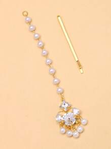 1pc Traditional -Style Bridal Hair Chain, Fashionable Bohemian Rhinestone Hair Accessory Head Jewelry Head Pieces Jewelry Hair Jewelry Head Chain Hair Vine Chain