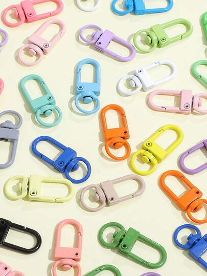 [合金旋转钥匙扣挂钩] 10 个装合金旋转龙虾扣钥匙扣 - 多功能弹簧钩钥匙圈，适用于手提包和配饰