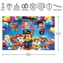 Paw Patrol Authorize 1PC Paw Patrol Cartoon Theme Birthday Party Decoration Hanging Cloth Wall Decoration 210 * 150/150 * 100/100 * 75CM Colorful Balloons Banner Ryder Archie Maomao Tiantian Zhuzhu Puppy Flash Wall Decoration Theme Birthday Party Background Cloth Banner Photo Booth Photo Decoration Background Cloth Studio Live Venue Decoration Party Supplies