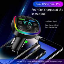 Nuokaiqi 2025 New Lossless Sound Quality Wireless Car MP3 Player FM Transmitter Dual USB Fast Charge Dual PD Type-C USB One-Click Hands-Free Call Car Audio Receiver BT5.0 - BT Car Charger - View 8