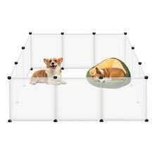 Outdoor Enclosure For Rabbits, Cat Cage Playpen, Guinea Pig Enclosure, Small Animal Enclosure Made Of Plastic, Enclosure For Hamsters, Rabbits, Hedgehogs, White - Clear - View 9