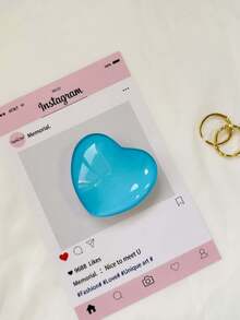 1/心形玻璃材质手机气囊支架装饰手机，可伸缩折叠，承重有限，浪漫少女心形手机支架，适合作为情人节礼物和节日礼物送给女孩 - 彩色 - 查看 12