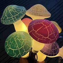 1Pack 8 LED Solar Mushroom Lights, Warm Light Sense Solar Ground Lawn Light, Villa Courtyard Garden Road Park, Outdoor Waterproof, Fairy Lights, Night Light New Year Holiday Party Wedding Christmas Decoration For Home Outdoors(Red Mushroom/Colored Mushrooms)