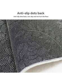 1pc Bathroom Asymmetrical Shape Absorbent Non-Slip Mat, English Letter Faux Wool Front Door Mat, High Density Flocked Replacement Mat, Kitchen Anti-Dirty Absorbent Carpet Christmas Decor Kitchen Rug