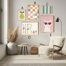 1 帆布墙面艺术，育儿室印刷品 | 墙面艺术套装 | 育儿室墙面艺术 | 游戏室装饰 | 儿童房艺术 | 奇特艺术 | 折衷主义墙面艺术 | 数字下载 - 彩色 - 查看 3