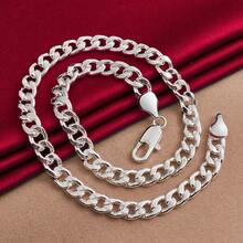 Charm Silver 10MM Men Necklace Side Chain Atmospheric Jewelry Statement Necklace - Silver - View 5