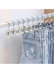 20PCS Of Stainless Steel Clothes Clip, Laundry Clothes Nail With Hook, Portable Hanging Clothes Clip, Wardrobe Organizer, Hanger Halloween Decorations Halloween Costumes Autumn Decor Festival Decor Bedroom, Organizer, Home Storage, White T Shirt Women, Black Pants Women, Ladies Winter Clothes, Dress,